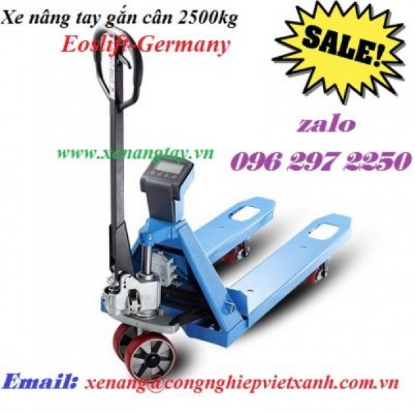 Xe nâng tay gắn cân 2 tấn, 2.5 tấn, 3 tấn giá rẻ
