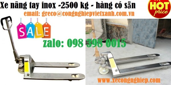 Xe nâng tay Inox dùng trong nghành thực phẩm