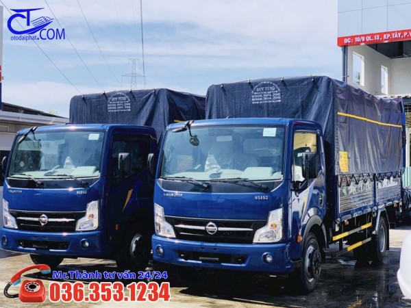 Xe tải Vinamotor Nissan 3t5 thùng bạt 4m3, Hỗ trợ chi phí trả góp ngân hàng.