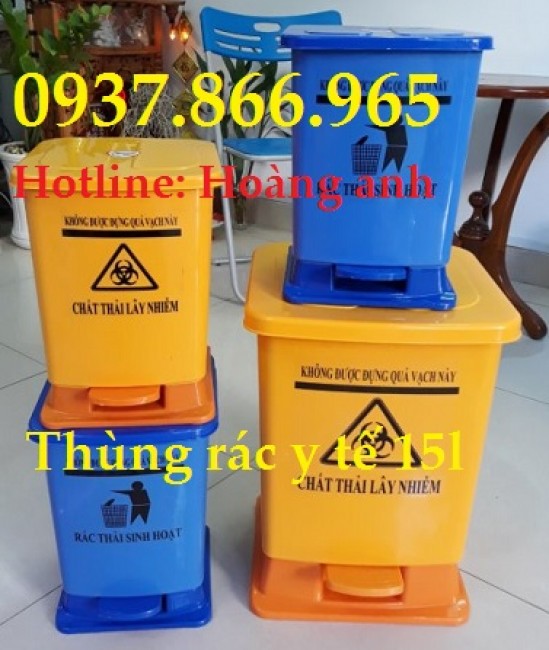 Xô nhựa y tế tròn(thùng rác), thùng rác y tế các loại, cung cấp thùng rác y tế tại hà nội