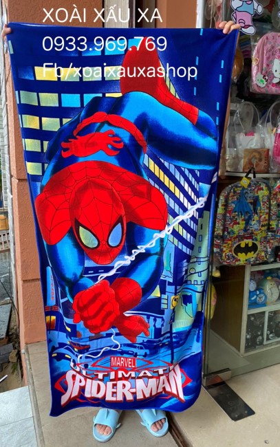 [Xoài Xấu Xa Shop] khăn tắm hoạt hình siêu anh hùng Spiderman người nhện siêu đáng yêu 
