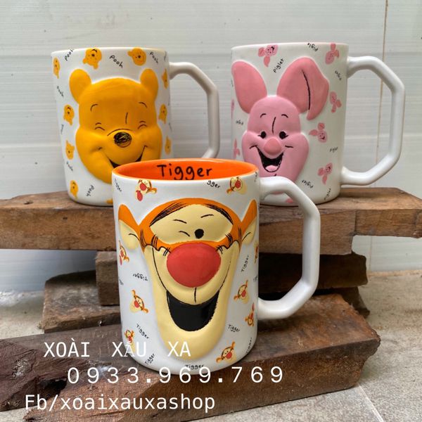 [Xoài Xấu Xa Shop] LY SỨ 3D GẤU WINNIE THE POOH & FRIENDS DISNEY LAND PARK SIÊU ĐẸP HÀNG STORE 